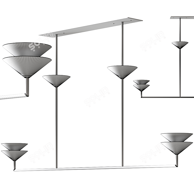 Volker Haug Balanced Stack LED Chandelier 3D model image 2