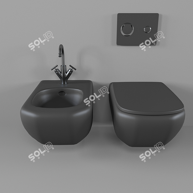 Title: Palomba Bidet Toilet Set - Laufen & Roca 3D model image 3