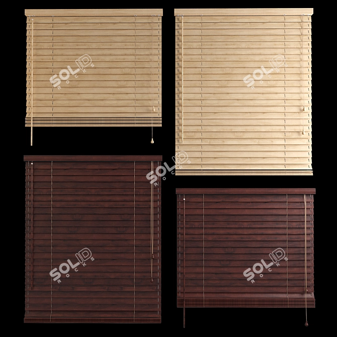 Bamboo Bliss: Stylish Horizontal Blinds 3D model image 3