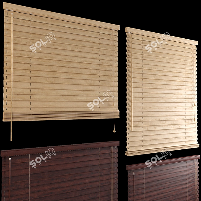 Bamboo Bliss: Stylish Horizontal Blinds 3D model image 4