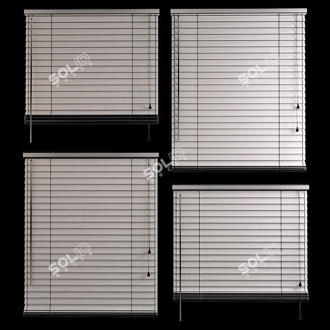 Bamboo Bliss: Stylish Horizontal Blinds 3D model image 5