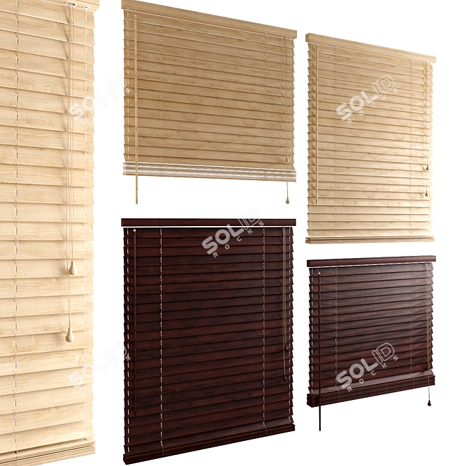 Bamboo Bliss: Stylish Horizontal Blinds 3D model image 6