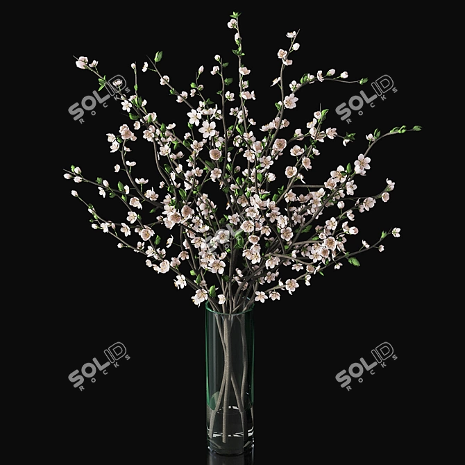 Blossom Plum Vase 3D model image 2