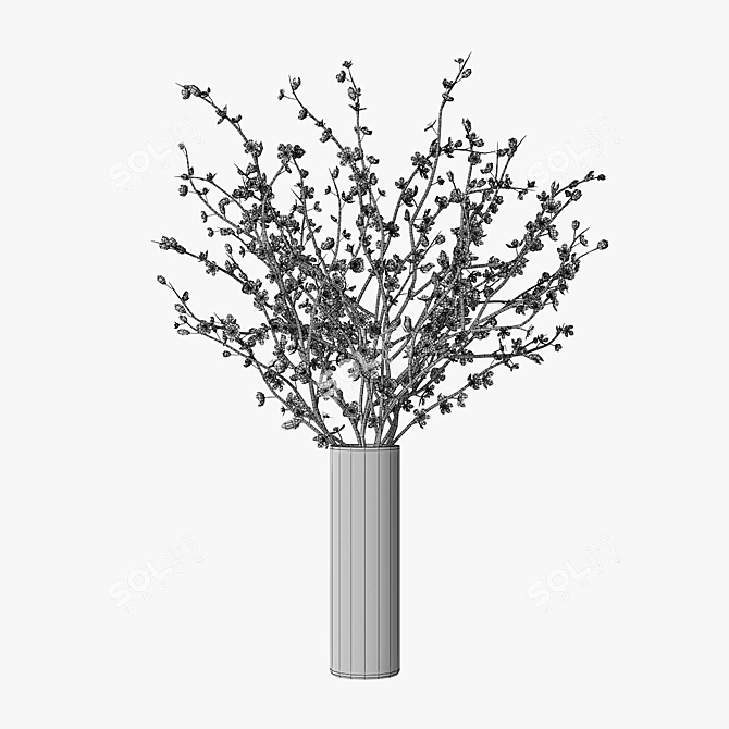 Blossom Plum Vase 3D model image 4