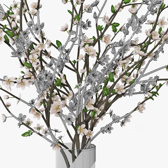 Blossom Plum Vase 3D model image 5