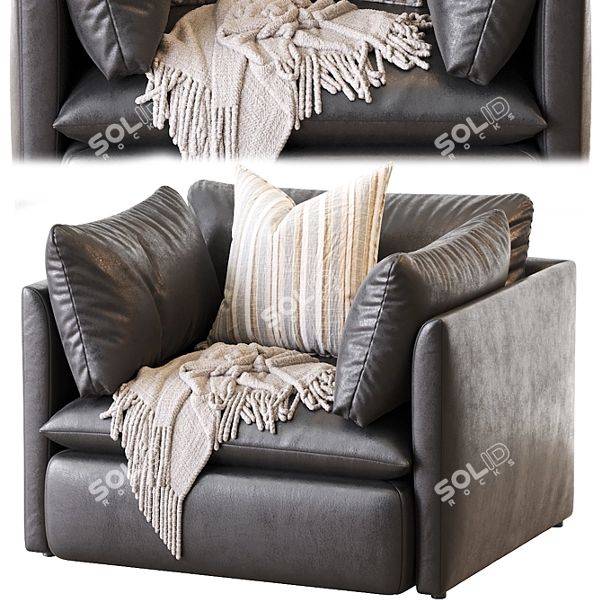 Cozy Leather Armchair 3D model image 1