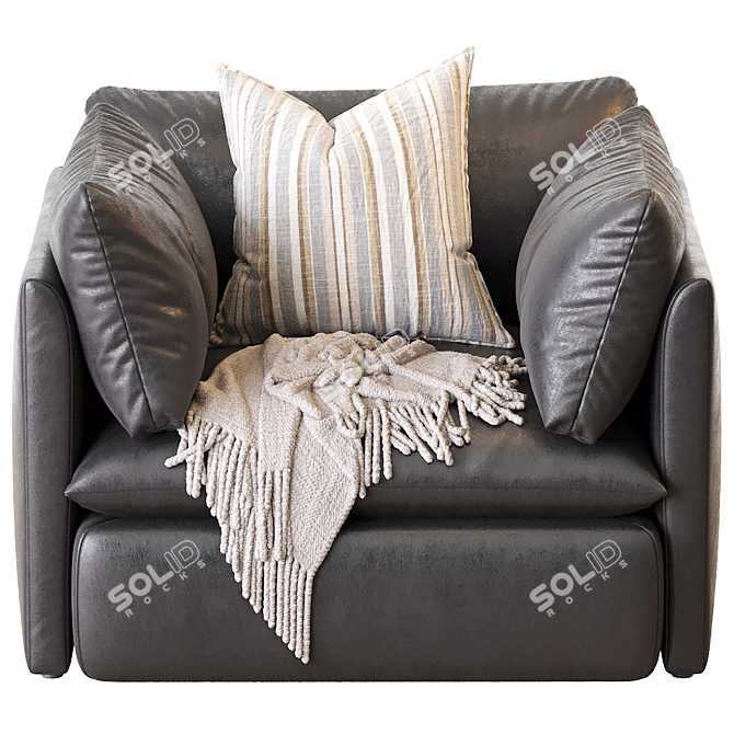 Cozy Leather Armchair 3D model image 3