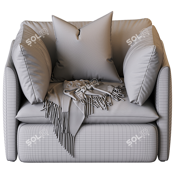 Cozy Leather Armchair 3D model image 5