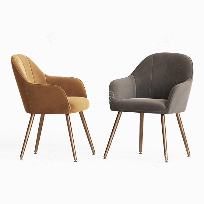 Elegant Amsterdam Dining Chair 3D model image 3