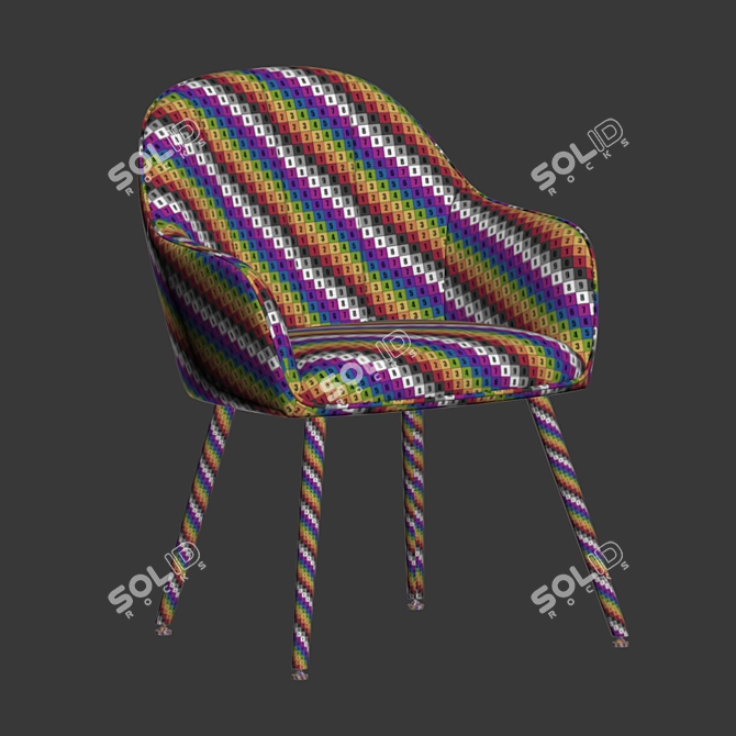 Elegant Amsterdam Dining Chair 3D model image 5