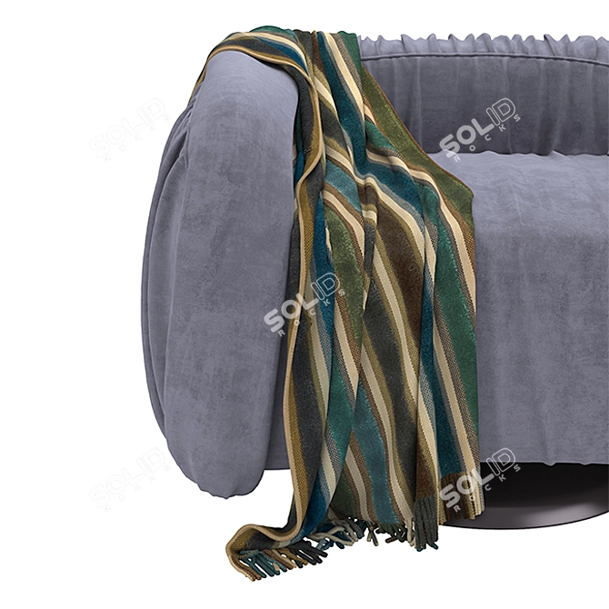 Elegant Draped Lounge Sofa 3D model image 2