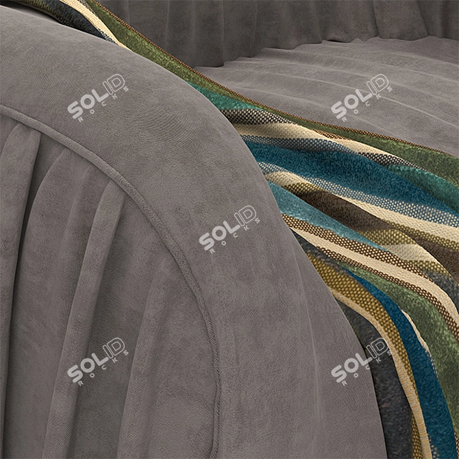 Elegant Draped Lounge Sofa 3D model image 5