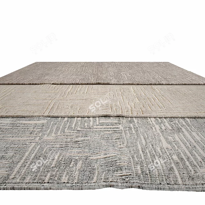 Maze Hand-Knotted Wool Rug 3D model image 2