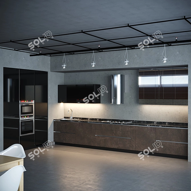 Soul Wood Kitchen Set - Modern 3D model image 2