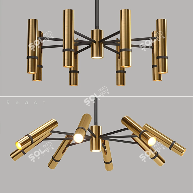 Lampatron React 9-Light Chandelier 3D model image 1