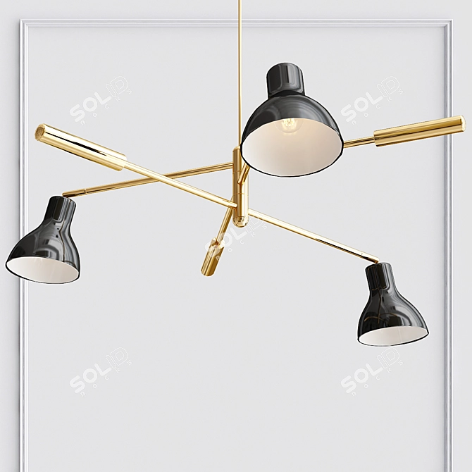 Elegant Kace 3 Arm Chandelier 3D model image 2