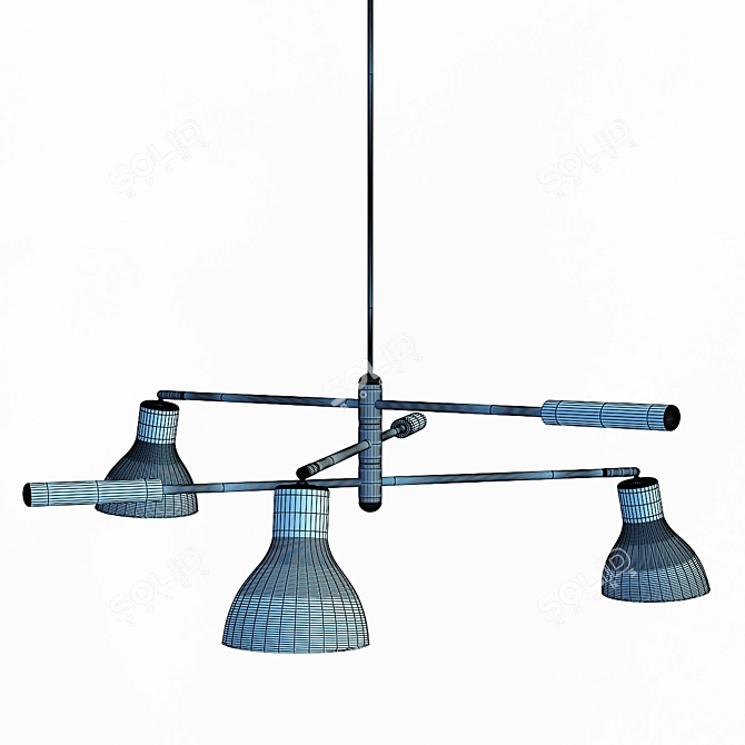 Elegant Kace 3 Arm Chandelier 3D model image 4