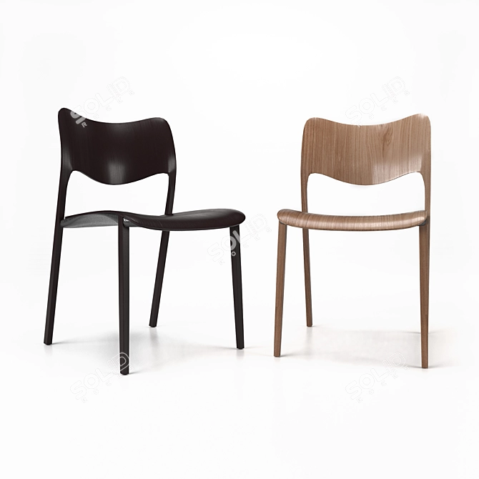 Elegant Wooden Chair: Stua Laclasica 3D model image 2
