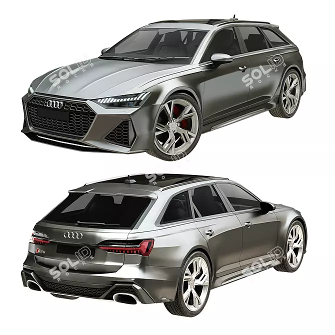 Unleash the Power: Audi RS6 2020 3D model image 1