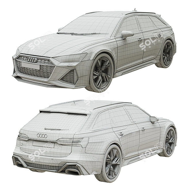 Unleash the Power: Audi RS6 2020 3D model image 3
