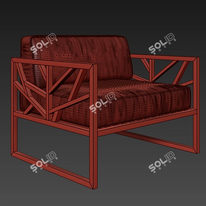 WeWood Lounge Chair - Eco-friendly and Stylish 3D model image 5