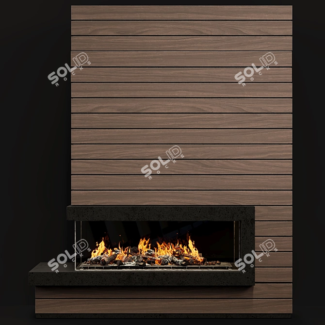 Title: Modern Fireplace Design 3D model image 4