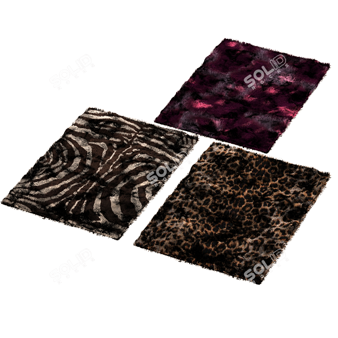 Exotic Animal Skin Rugs 3D model image 1