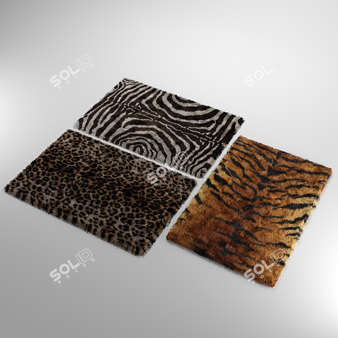 Exotic Animal Skin Rugs 3D model image 2