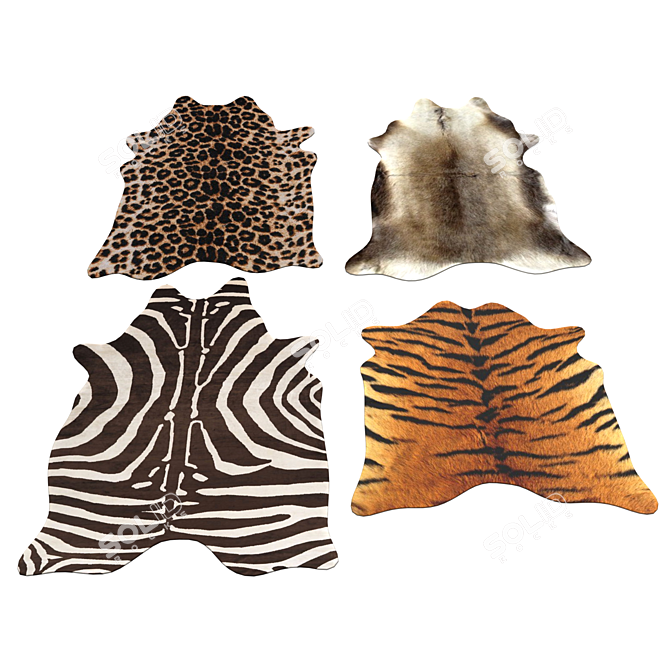 Exotic Animal Skin Rugs 3D model image 4