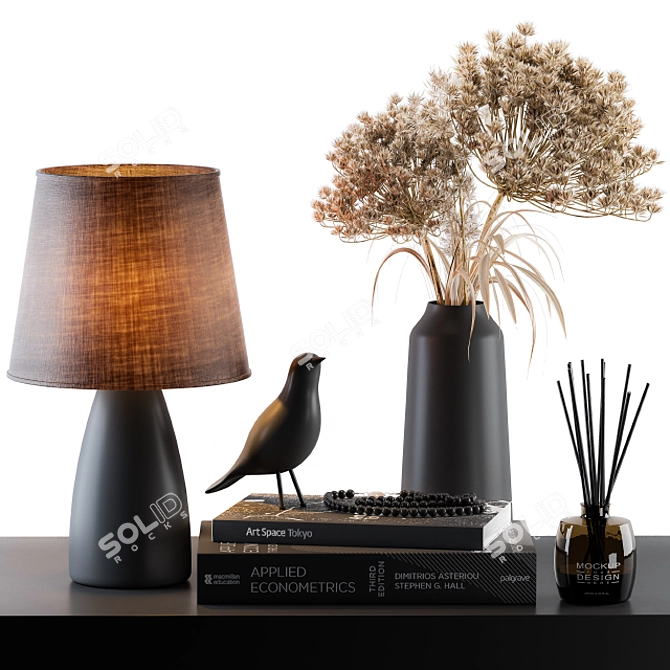 Elegant Botanical Lampshade Set 3D model image 1