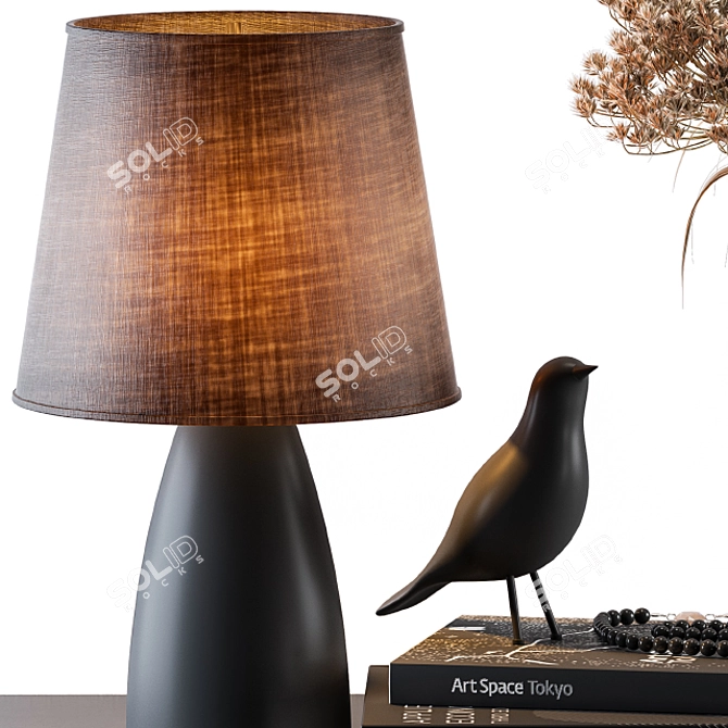 Elegant Botanical Lampshade Set 3D model image 3