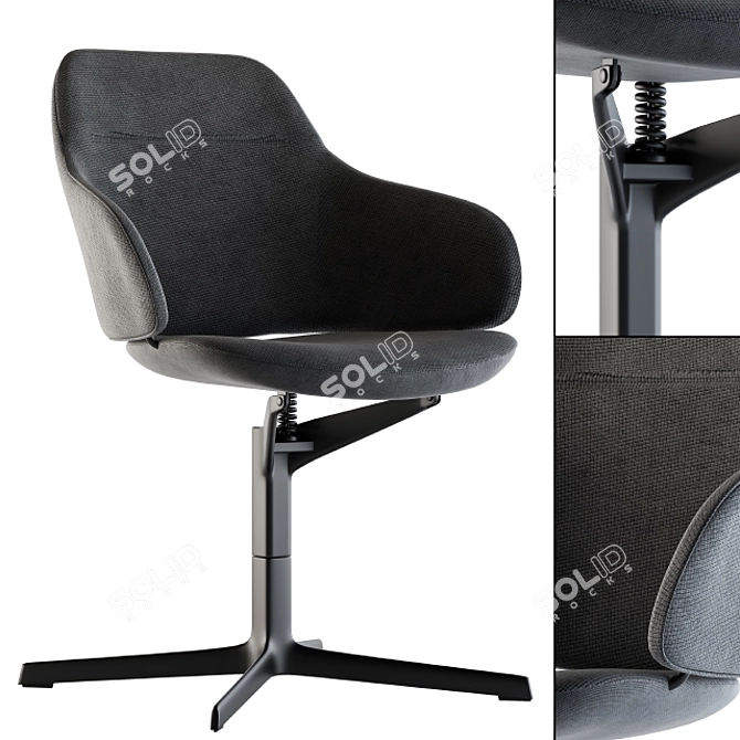 Sleek Fabric Office Chair 3D model image 1