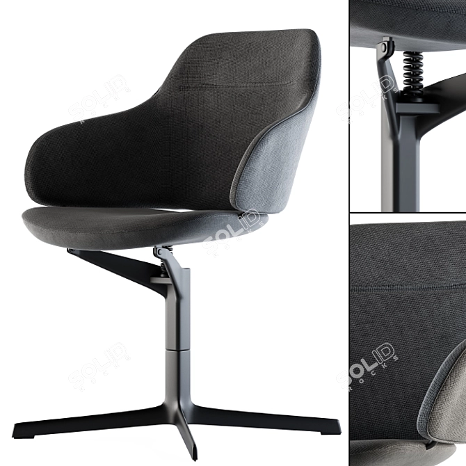 Sleek Fabric Office Chair 3D model image 2