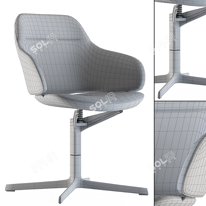 Sleek Fabric Office Chair 3D model image 4