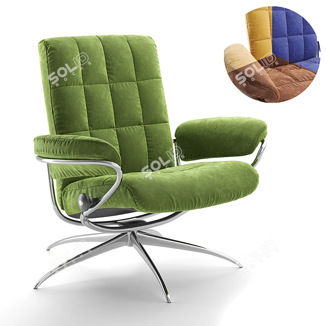 Modern and Comfortable Stressless London Recliner 3D model image 1