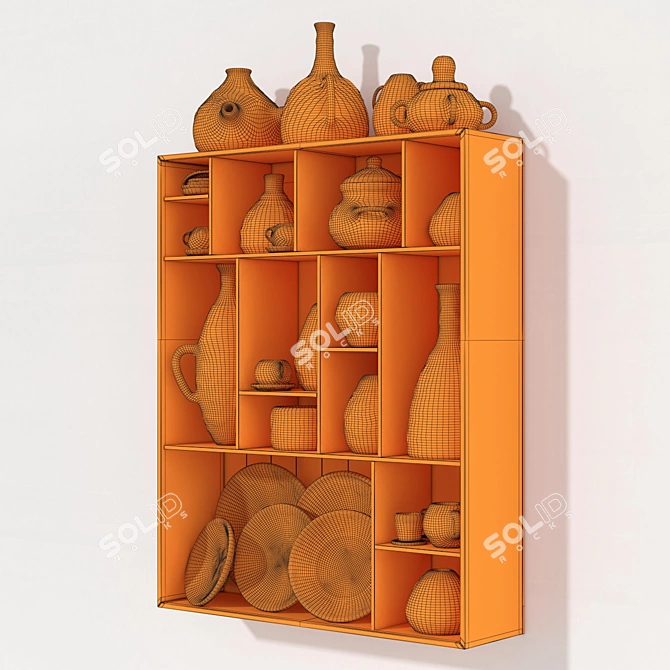 Antique Clay Pattern Dish Rack 3D model image 5