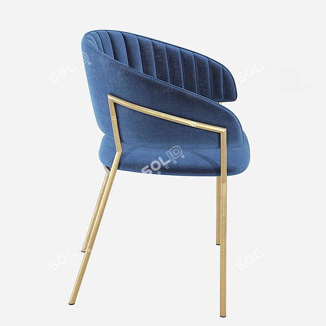 Contemporary Velvet Pisa Chair 3D model image 3