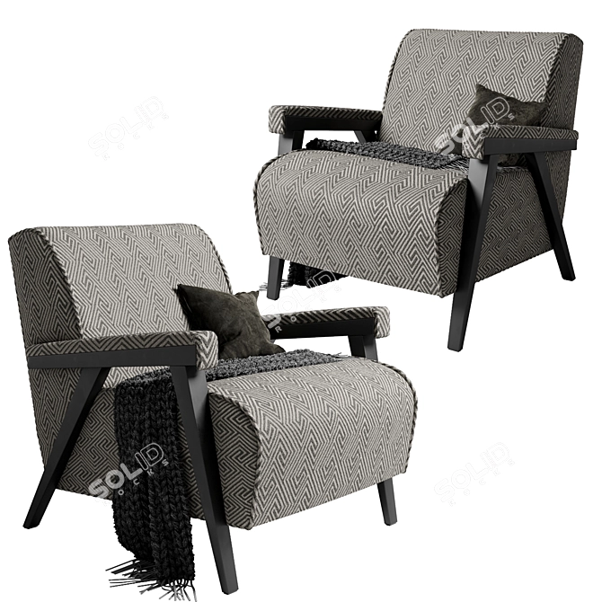 Luxury Structured Armchair: Andy Dantone 3D model image 1