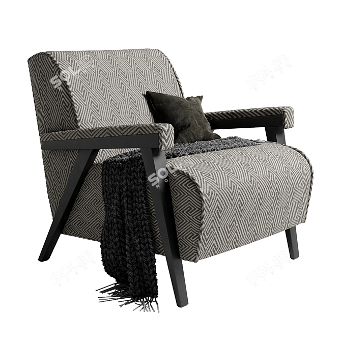Luxury Structured Armchair: Andy Dantone 3D model image 2