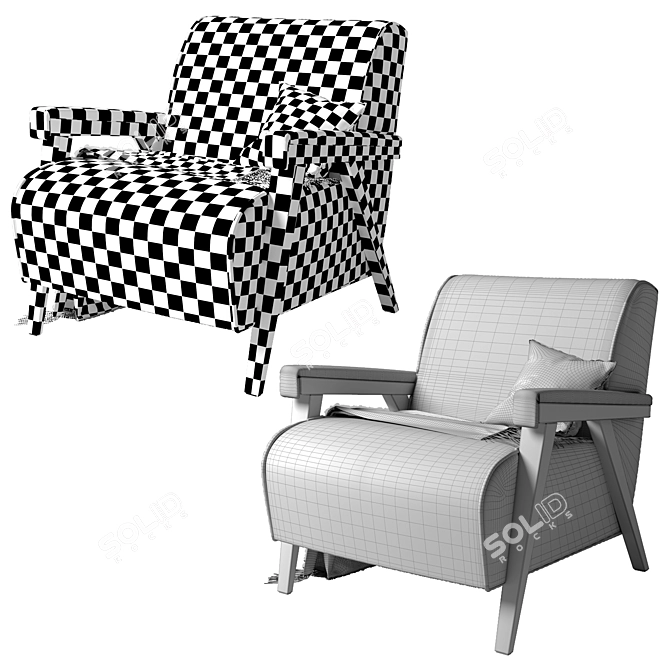 Luxury Structured Armchair: Andy Dantone 3D model image 3