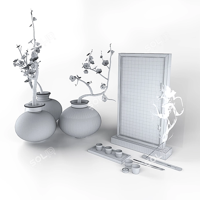 Sakura Harmony Decor Set 3D model image 5