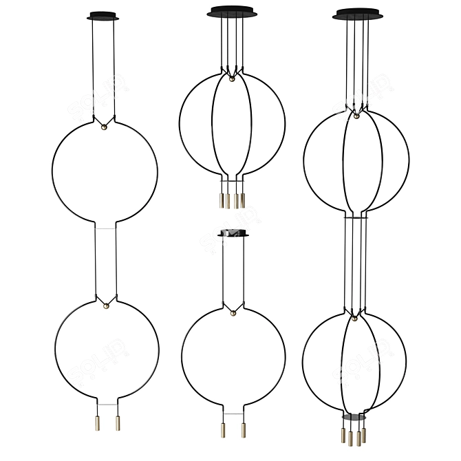 Modern LED Pendant Lamp - Axolight Liaison 3D model image 1