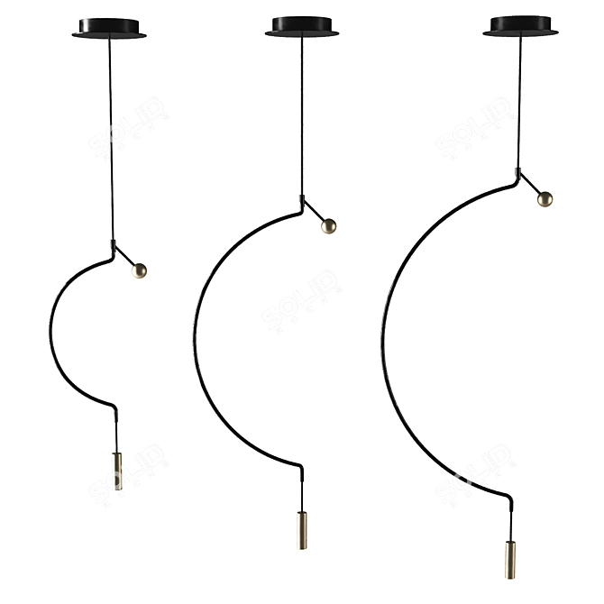 Modern LED Pendant Lamp - Axolight Liaison 3D model image 2