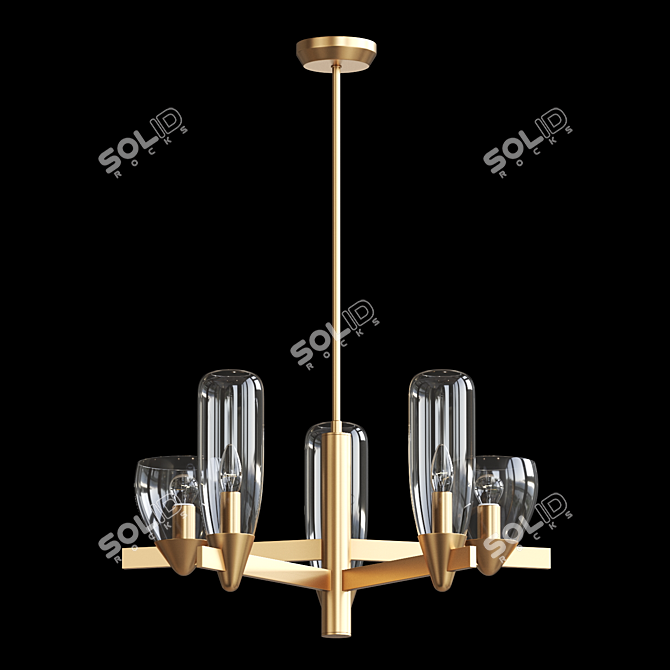 Elegant Glass Pendant Light 3D model image 1