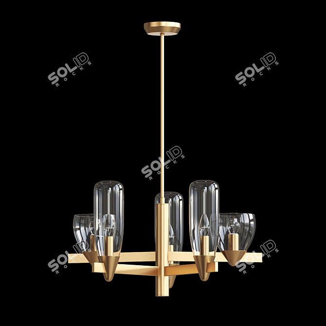 Elegant Glass Pendant Light 3D model image 2