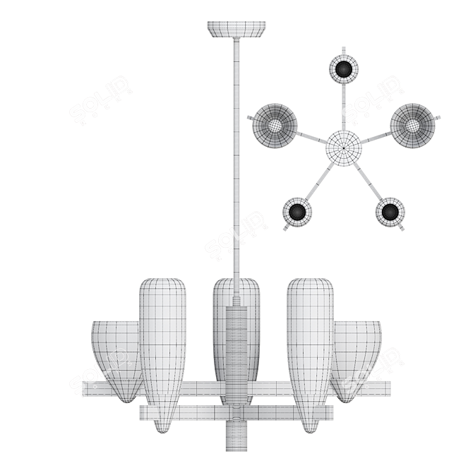 Elegant Glass Pendant Light 3D model image 3