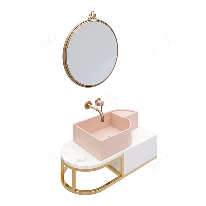 Modern Mirror Washbasin 3D model image 2
