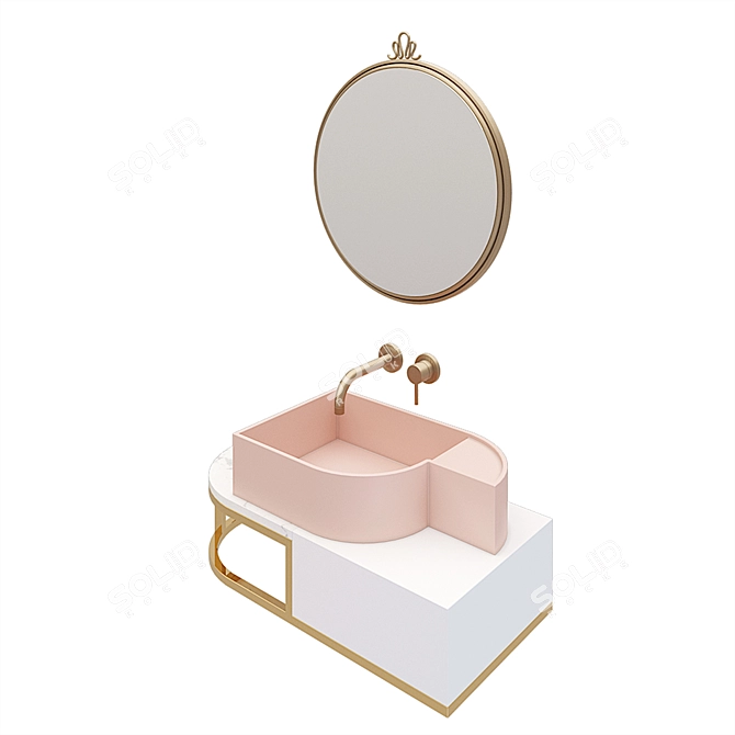 Modern Mirror Washbasin 3D model image 3