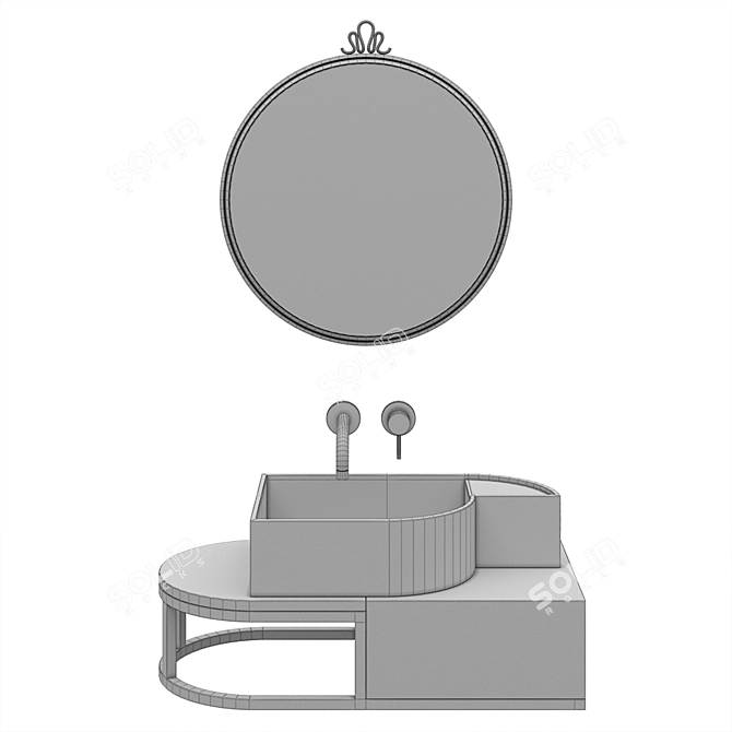 Modern Mirror Washbasin 3D model image 5