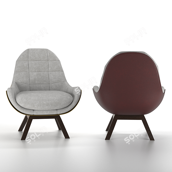 Elegant Armchair with Generous Dimensions 3D model image 1